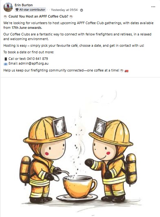 Do you feel like hosting a APFF Coffee Club?